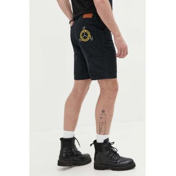 Deus Ex Machina pantaloni scurti din bumbac culoarea negru