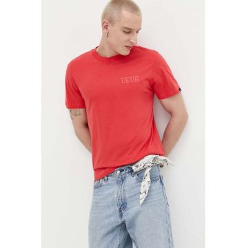 Deus Ex Machina tricou din bumbac culoarea rosu, cu imprimeu