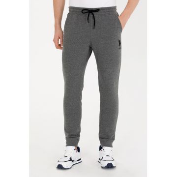 Pantaloni sport din amestec de bumbac cu logo brodat