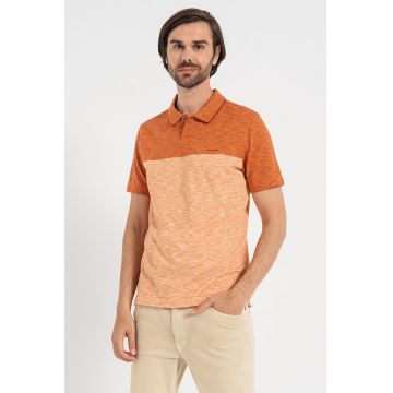 Tricou polo colorblock - din bumbac