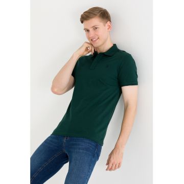 Tricou polo slim fit din amestec de bumbac