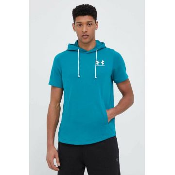 Under Armour hanorac de antrenament Rival culoarea turcoaz, neted, 1370396