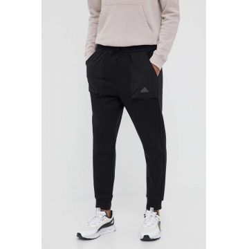 adidas pantaloni de trening culoarea negru, neted