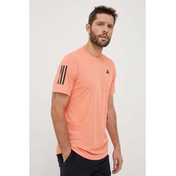 adidas Performance tricou de antrenament Club 3-Stripes culoarea portocaliu, cu imprimeu