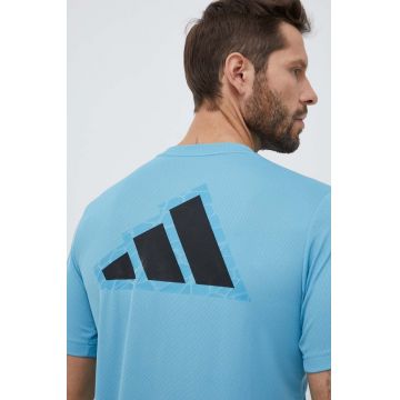 adidas Performance tricou de antrenament Workout Base Logo cu imprimeu