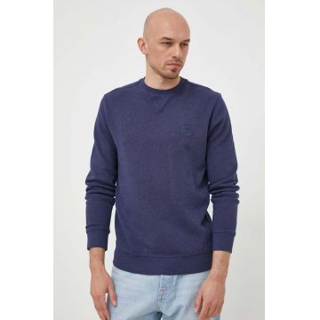 BOSS hanorac de bumbac CASUAL bărbați, culoarea bleumarin, cu imprimeu 50468443