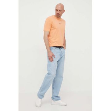 BOSS tricou BOSS ORANGE barbati, culoarea portocaliu, neted, 50473278