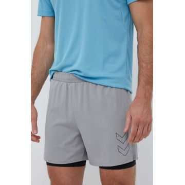 Hummel pantaloni scurți de antrenament Fast culoarea gri