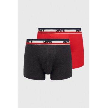 Levi's boxeri 2-pack bărbați, culoarea roșu 37149.0817-004