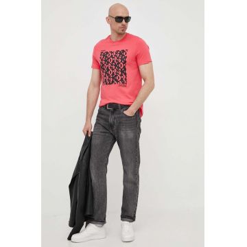 Michael Kors tricou din bumbac culoarea roz, cu imprimeu