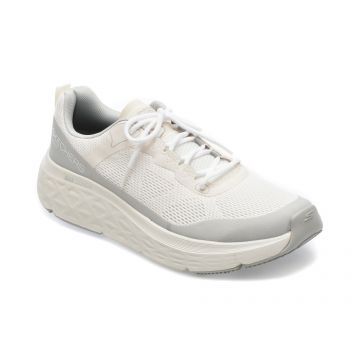 Pantofi SKECHERS albi, MAX CUSHIONING DELTA, din material textil