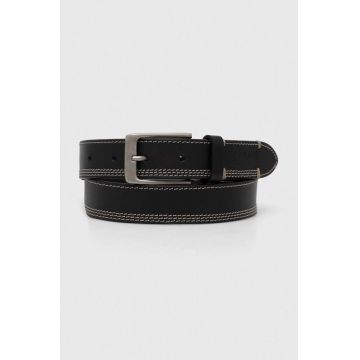 Pepe Jeans curea de piele FREDDY barbati, culoarea negru