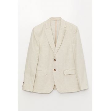Sacou slim fit de bumbac si in