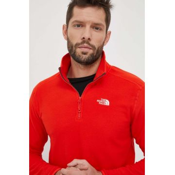 The North Face hanorac 100 Glacier culoarea rosu, neted