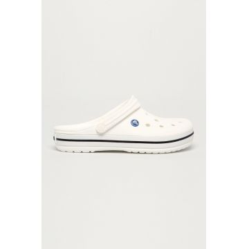 Crocs papuci Crocband bărbați, culoarea alb, 11016