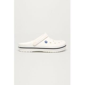 Crocs papuci Crocband bărbați, culoarea alb 11016