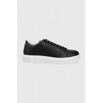 Armani Exchange sneakers din piele culoarea negru Armani Exchange sneakers din piele culoarea negru