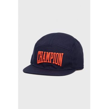 Champion șapcă din bumbac 805554 culoarea albastru marin, cu imprimeu