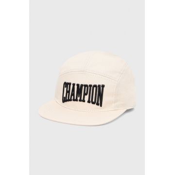 Champion șapcă din bumbac 805554 culoarea bej, cu imprimeu