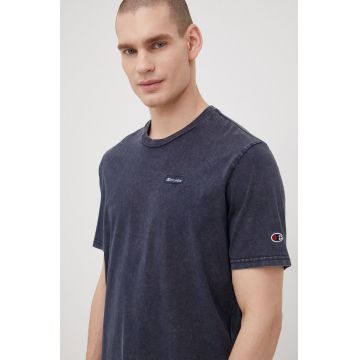 Champion tricou din bumbac 217088 culoarea albastru marin, neted