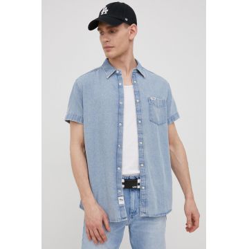 Wrangler camasa jeans barbati, cu guler clasic, regular