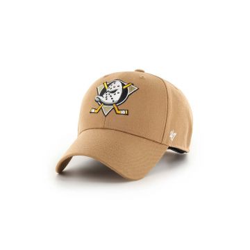 47brand șapcă din amestec de lână NHL Anaheim Ducks culoarea bej, cu imprimeu  H-MVPSP25WBP-QLB