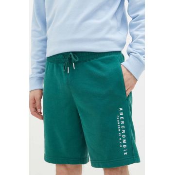 Abercrombie & Fitch pantaloni scurti barbati, culoarea verde