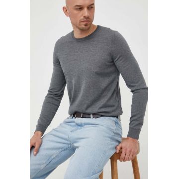BOSS pulover de lana barbati, culoarea gri, light