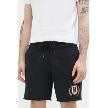 Hollister Co. pantaloni scurti barbati, culoarea negru