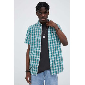 Lee camasa din bumbac barbati, culoarea verde, cu guler button-down, regular