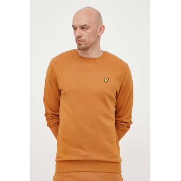 Lyle & Scott hanorac de bumbac barbati, culoarea maro, neted