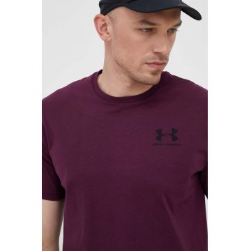 Under Armour tricou barbati, culoarea violet, cu imprimeu, 1326799
