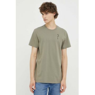 G-Star Raw tricou din bumbac culoarea verde, cu imprimeu