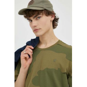 G-Star Raw tricou din bumbac culoarea verde, modelator