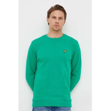 Lyle & Scott hanorac de bumbac barbati, culoarea verde, neted