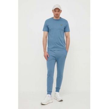 Lyle & Scott pantaloni de trening din bumbac neted