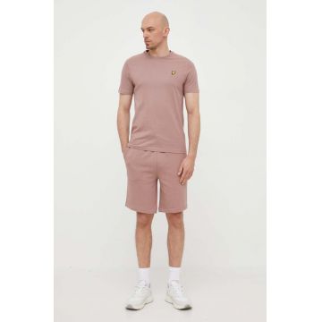 Lyle & Scott pantaloni scurti din bumbac culoarea roz