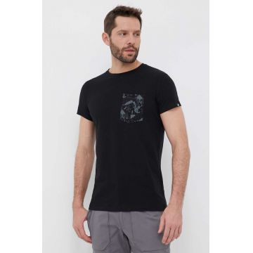Mammut tricou Massone Pocket barbati, culoarea negru, cu imprimeu