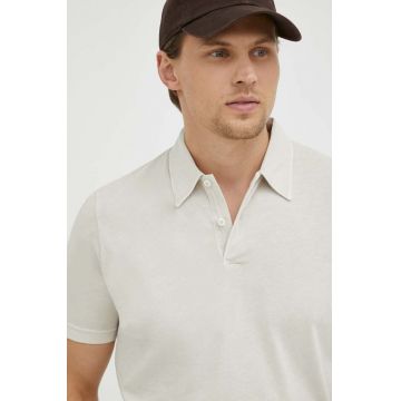 Marc O'Polo polo de bumbac culoarea bej, neted