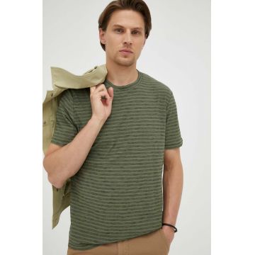 Marc O'Polo tricou din bumbac culoarea verde, modelator