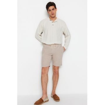 Pantaloni scurti din bumbac cu snur de ajustare in talie