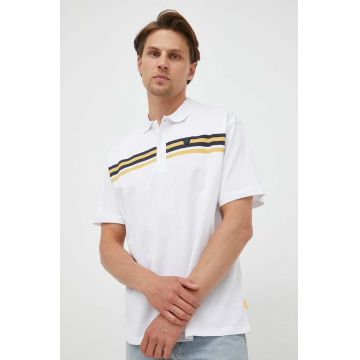 Pepe Jeans polo de bumbac culoarea alb, cu imprimeu