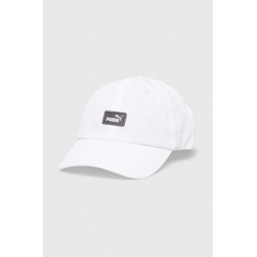 Puma șapcă de baseball din bumbac culoarea alb, cu imprimeu