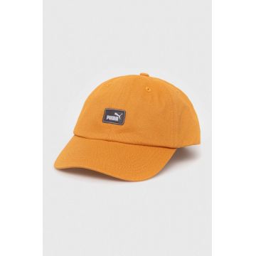 Puma șapcă de baseball din bumbac culoarea portocaliu, cu imprimeu