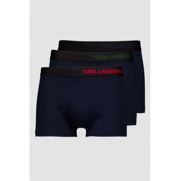 Set de boxeri din amestec de bumbac organic cu logo - 3 perechi