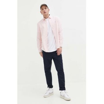 Superdry pantaloni barbati, culoarea albastru marin, drept