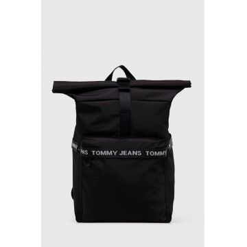 Tommy Jeans rucsac barbati, culoarea negru, mare, cu imprimeu