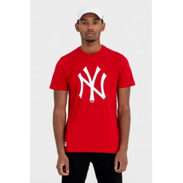Tricou cu decolteu la baza gatului si imprimeu New York Yankees