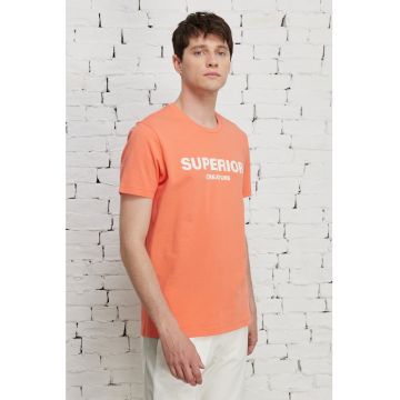 Tricou slim fit de bumbac cu text