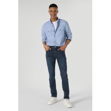 Blugi slim fit cu talie medie